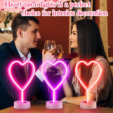 Retisee six-heart neon decor fits tabletops and mantels without clutter.