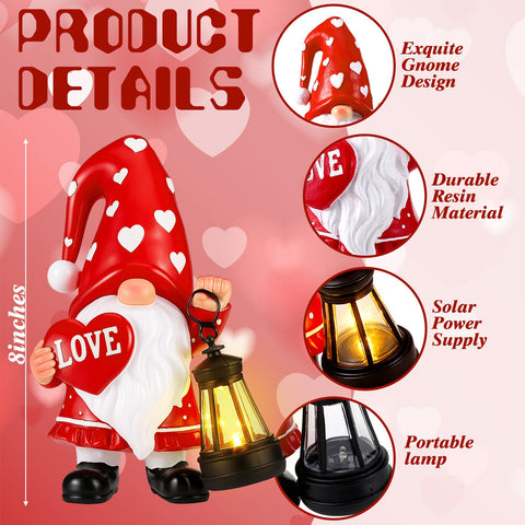 Retisee valentines gnome with red hat LOVE sign adds charming garden accent