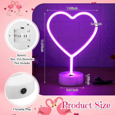 Retisee six-pack heart neon lights are ideal for weddings and shop displays.