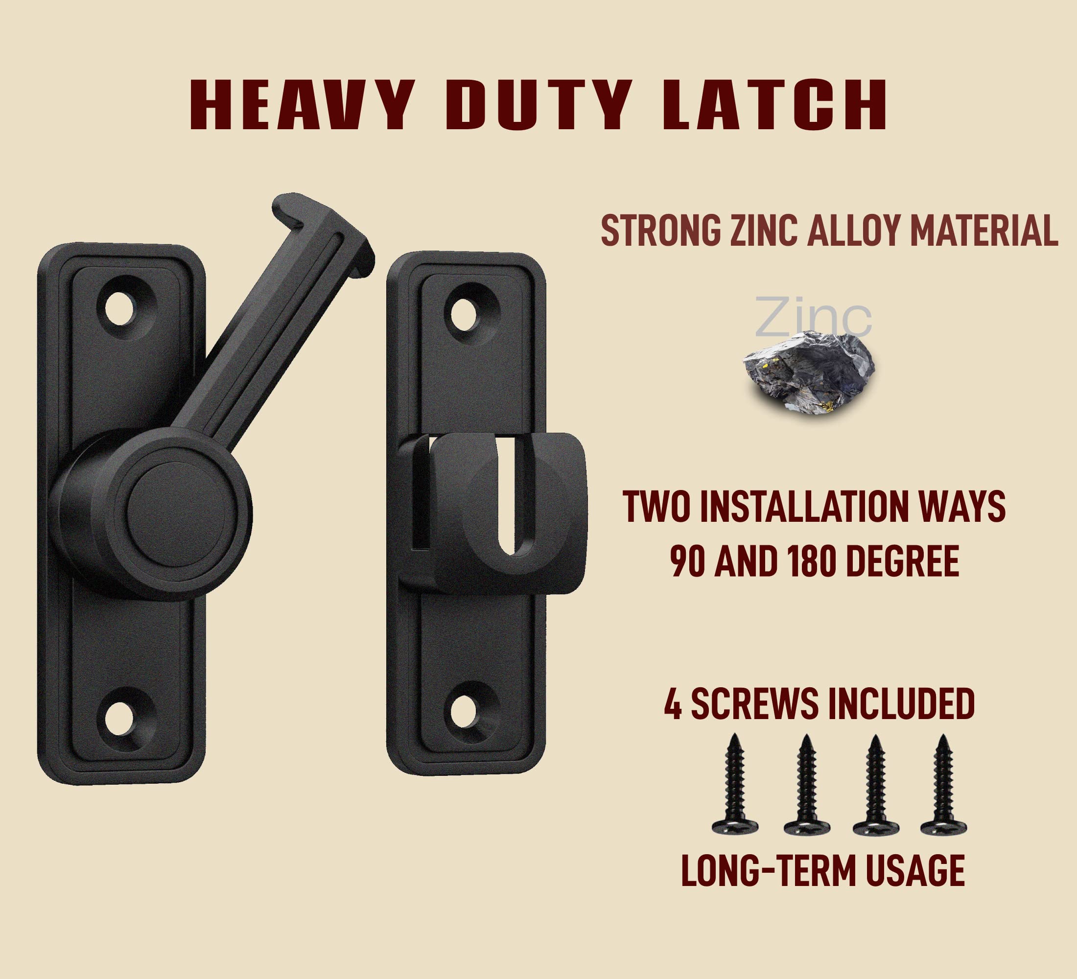 RETRIN barn door latch with modern aesthetics for home decor