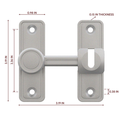 RETRIN barn door privacy latch silver front view highlighting minimalist design