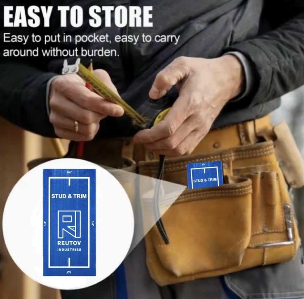 Reutov Industries magnetic stud finder quickly detects nails and steel studs—no batteries needed.