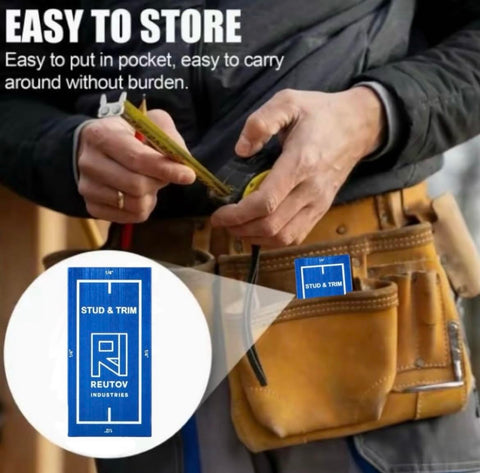 Reutov Industries magnetic stud finder quickly detects nails and steel studs—no batteries needed.