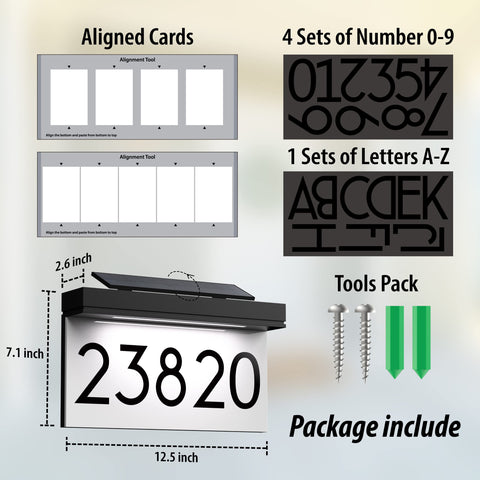 Reveforly address plaque featuring dimensions 12.5 by 7.1 inches.