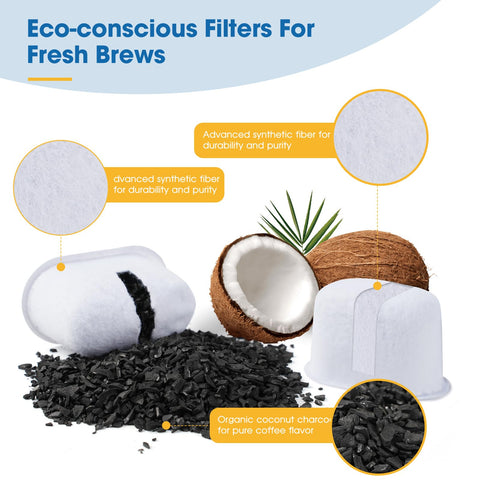 Revorit 12 charcoal water filters pack for cleaner-tasting coffee