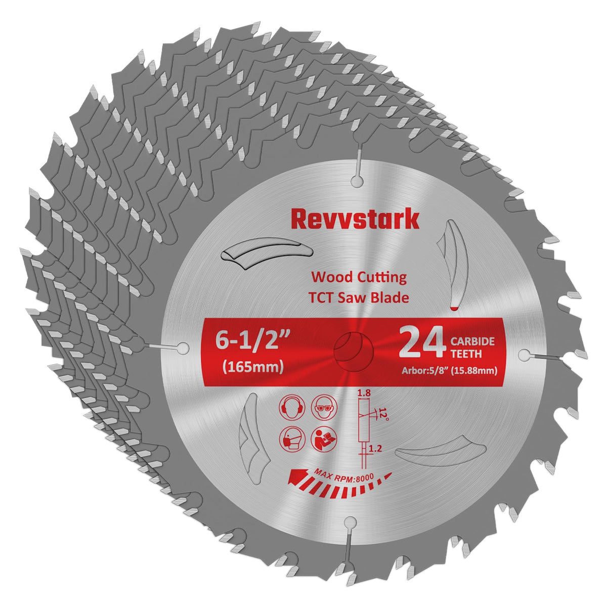 Revvstark 6-1/2 inch blade with 24T teeth for fast, clean cuts in wood