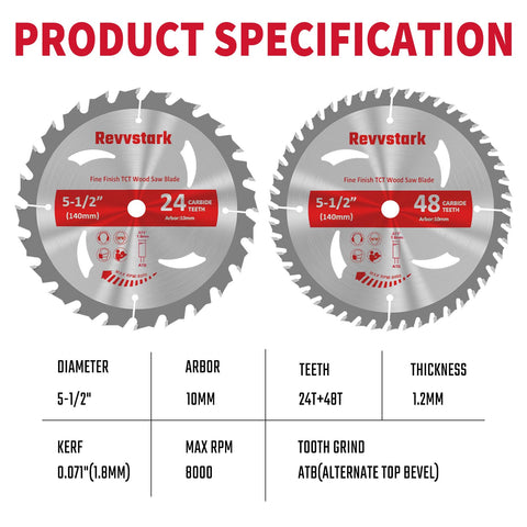 Revvstark blade kerf thin design highlights fast material removal