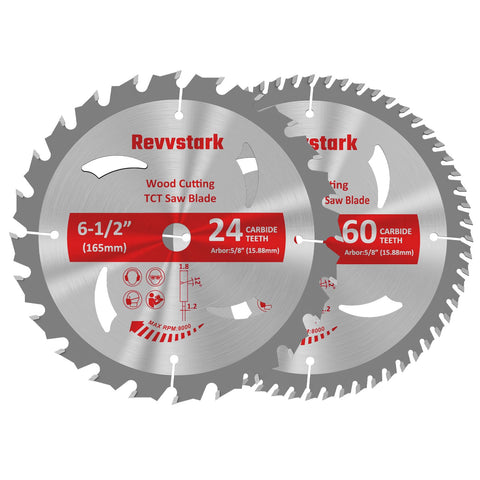 Revvstark 6-1/2-inch blade 24T for fast clean wood cuts