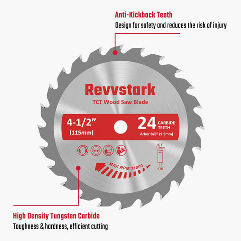 Revvstark thermally-dissipating grooves aid heat control for longer blade life.