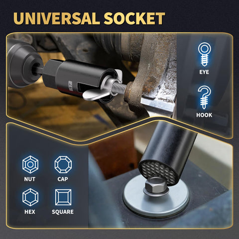 Revvstark universal socket coverage for varied fasteners.
