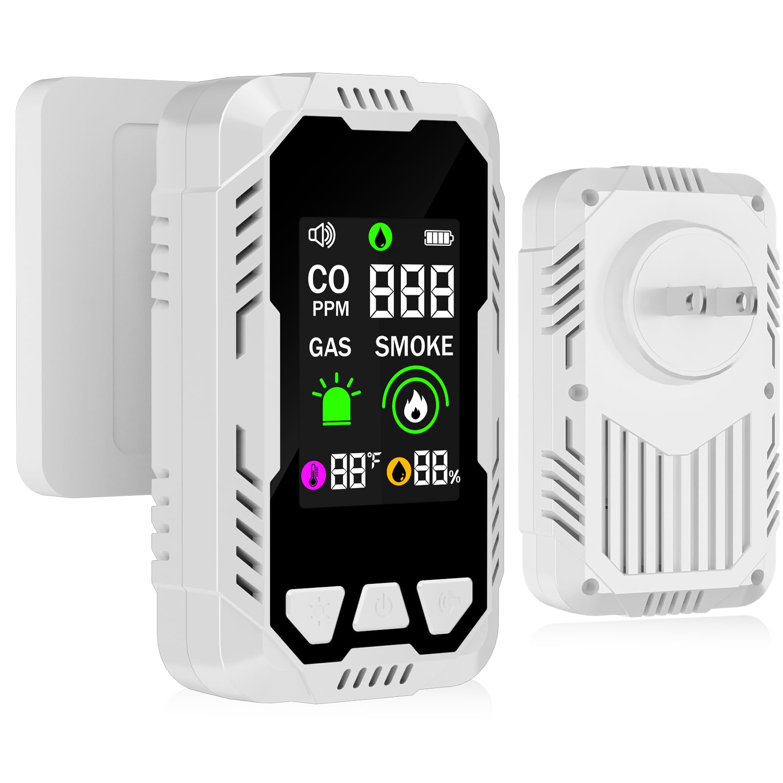Rewguy 5-in-1 CO detector with LCD display shows clear readings for safer home monitoring.