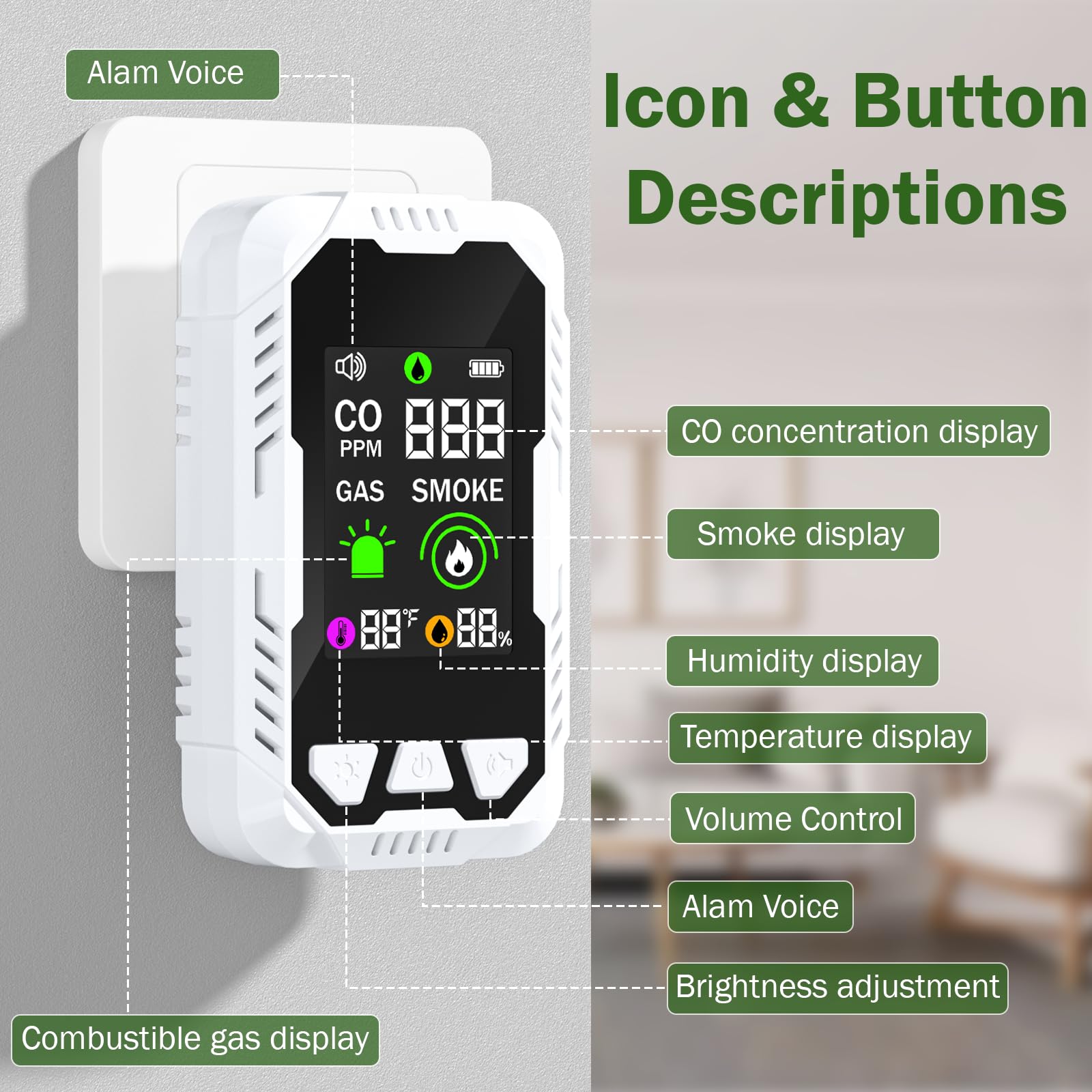 Rewguy dual-alarm system activates visual and audible alerts for quick awareness.