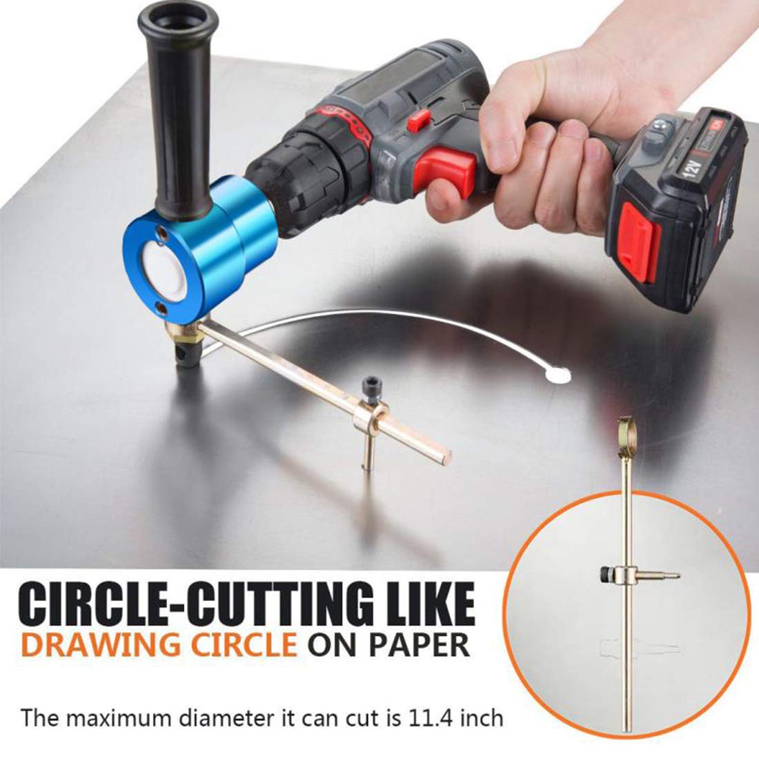 REXBETI nibbler cuts stainless steel, copper, and aluminum with burr-free edges