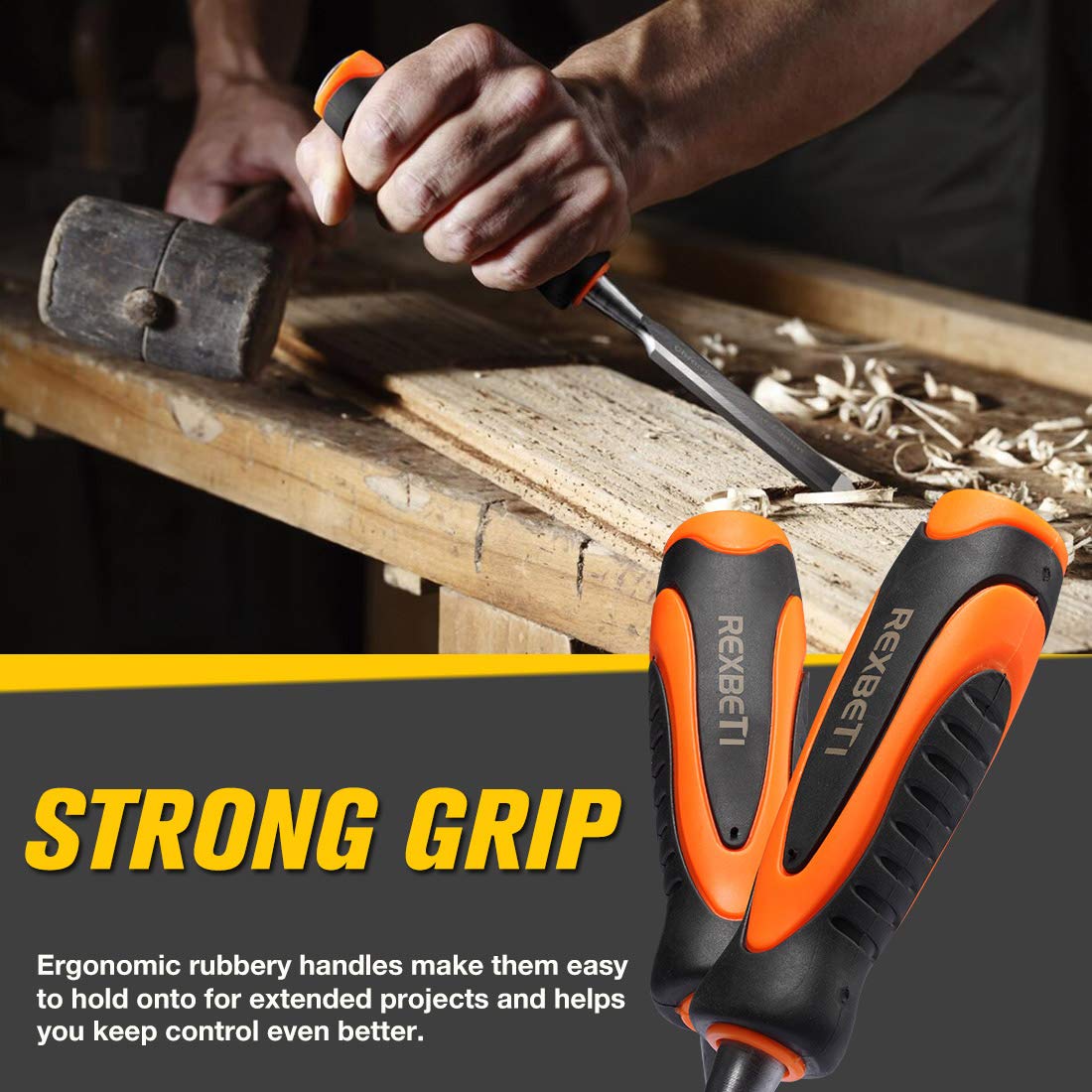 REXBETI deluxe blow-molded case keeps tools organized.