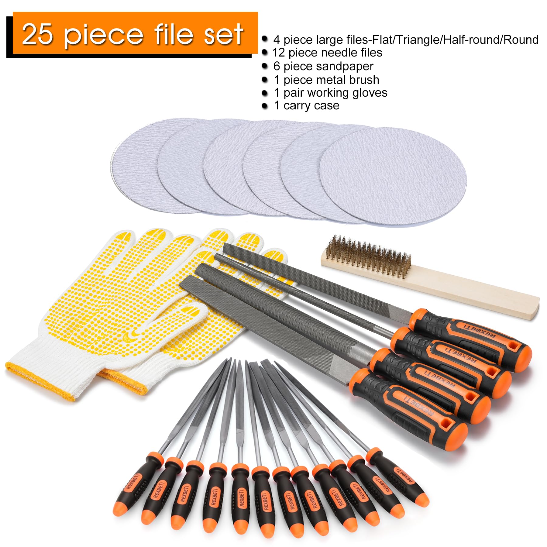 REXBETI flat file with durable T12 steel for long lasting cuts.