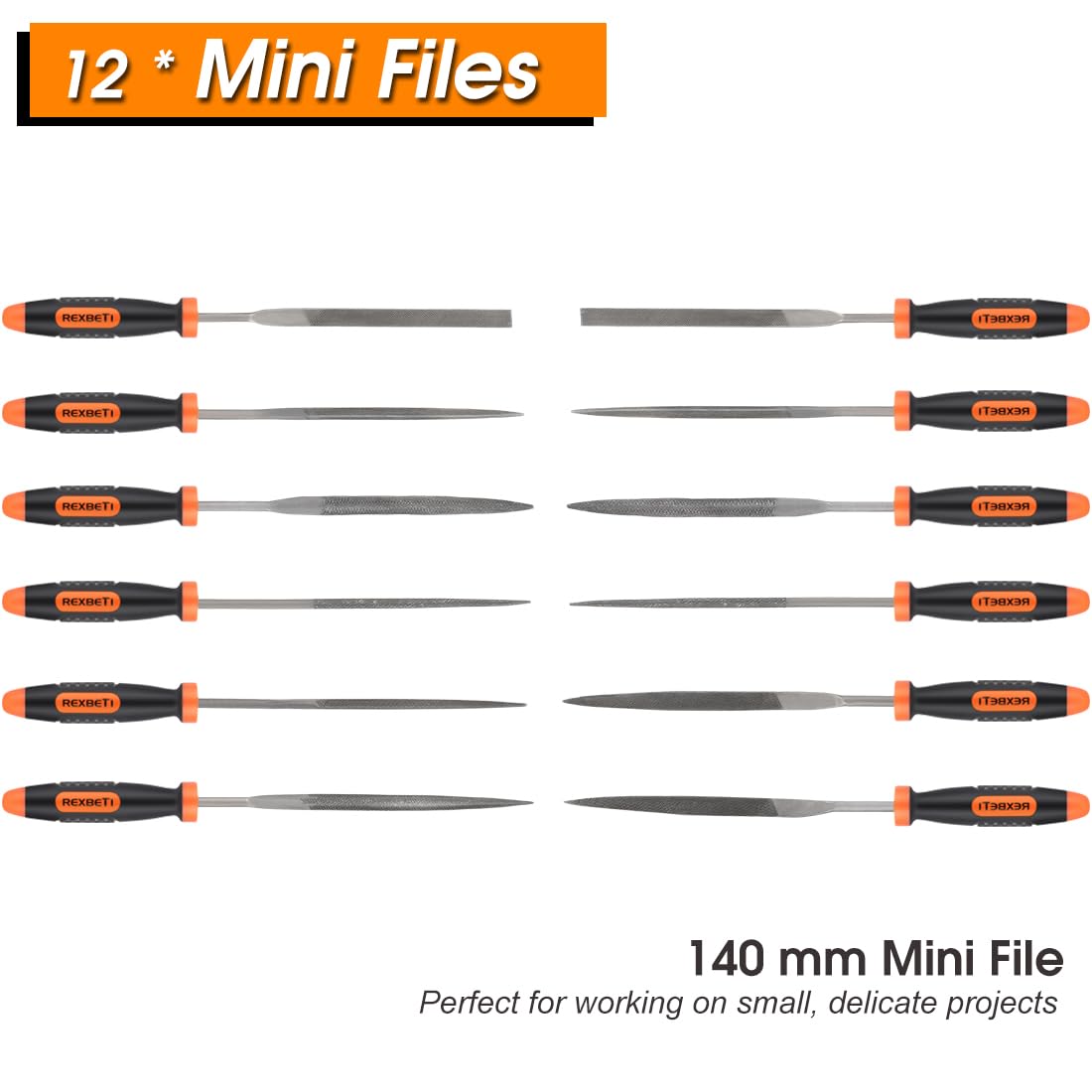 REXBETI half-round and round files for contour work.