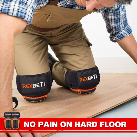 REXBETI ergonomic knee pads suit roofing, flooring, and gardening tasks.