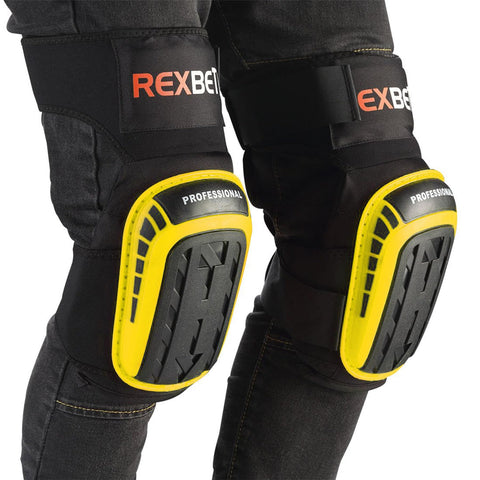 REXBETI knee pads in-use gardening demonstrate flexible protection.