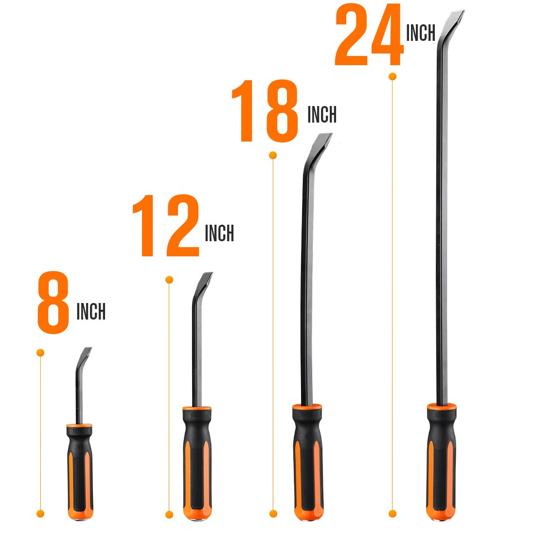 REXBETI pry bar set 24-inch offers maximum reach for tough jobs