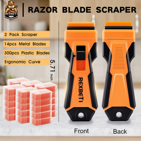 REXBETI Razor Blade Scraper Tool ergonomic handle grip for comfortable use