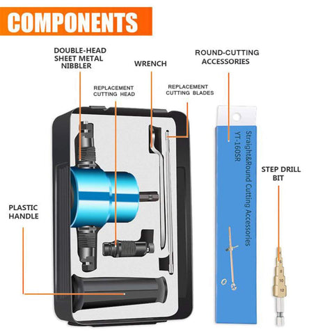 REXBETI drill attachment nibbler with 360-degree head for versatile lines
