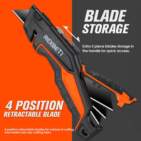 REXBETI sk5-high-hardness-blade delivers sharp cuts on cardboard, vinyl, and rope.