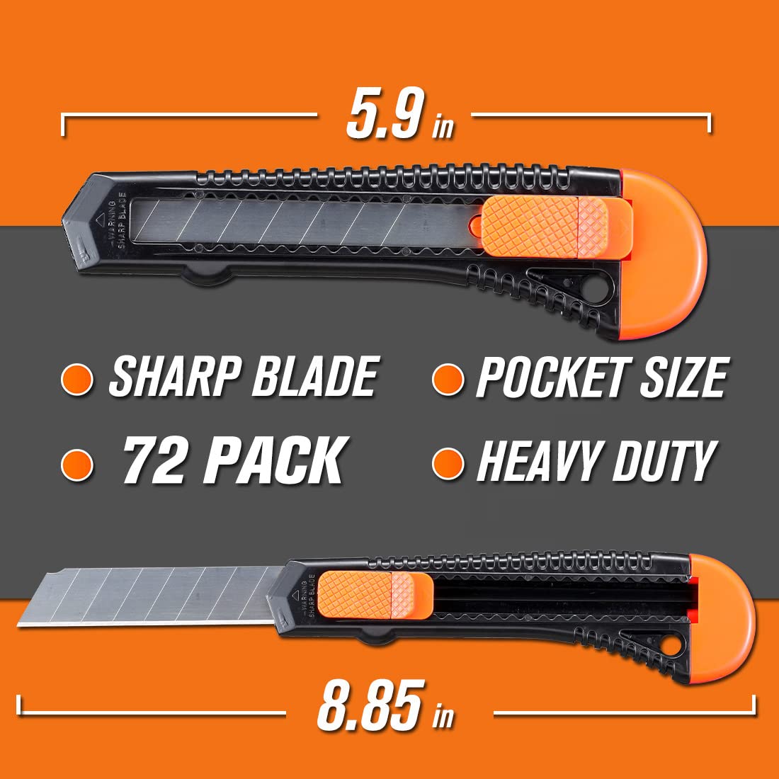 REXBETI knife retractable mechanism enables safe blade exposure during packaging.