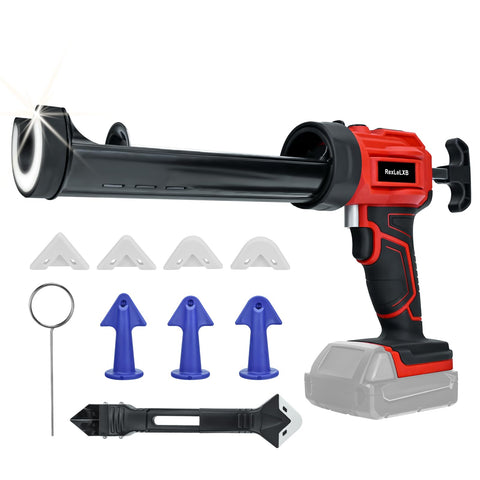 RexLeLXB cordless caulking gun with Milwaukee 18V compatibility for flexible sealing projects.