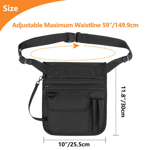 Rexmica pocket with tape closure secures phones or walkie-talkies during shifts.