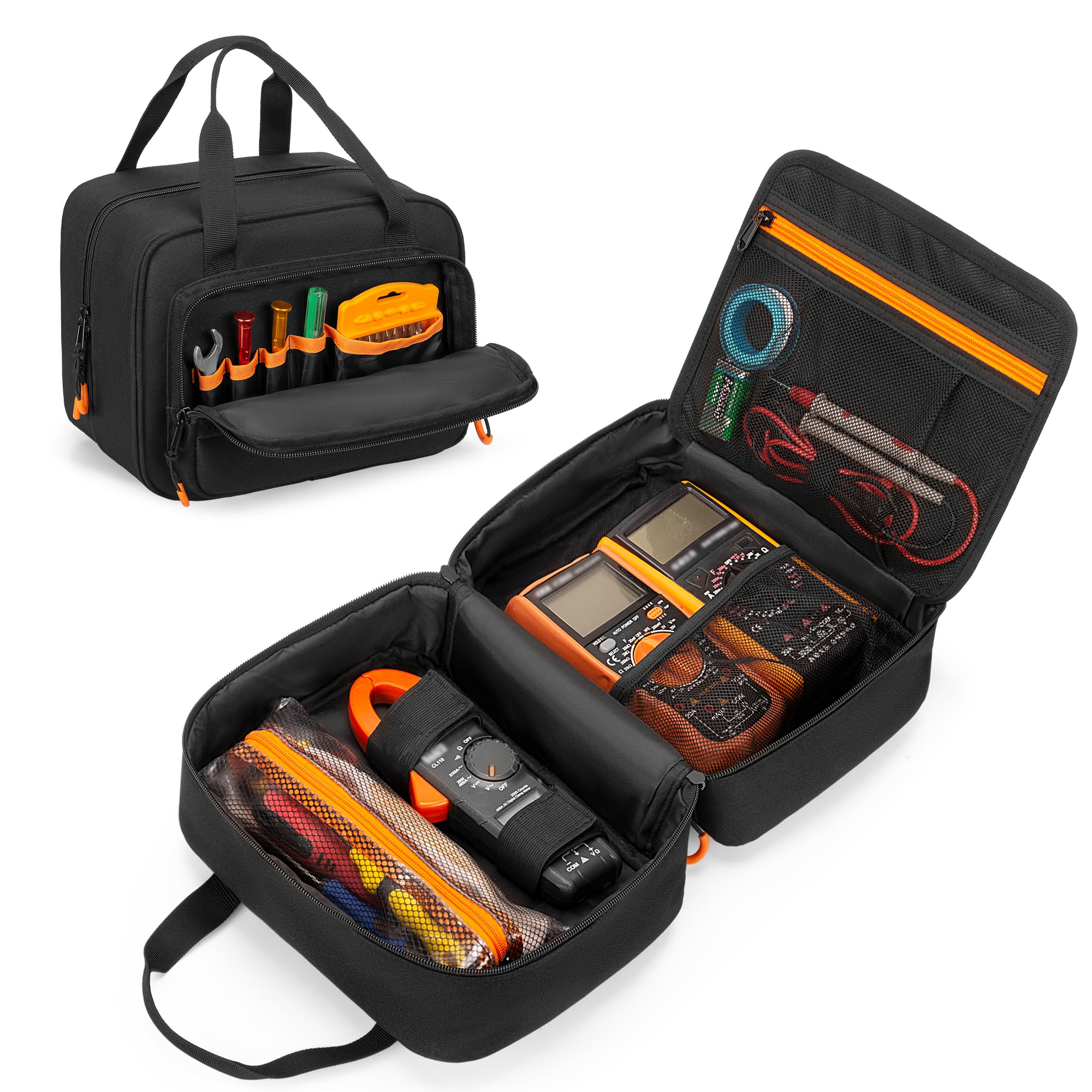 Rexmica carrying case front view shows sturdy build and organized storage for tools.