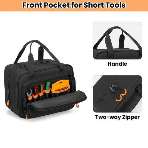 Rexmica carrying case side pocket keeps small adapters within easy reach.