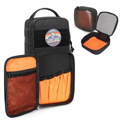 Reinforced stitching and durable zippers withstand tool weight in tough jobs