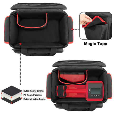 Rexmica Milwaukee M18 battery pockets store batteries safely during use.