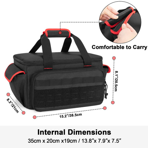 Rexmica nylon padding protection shields gear from bumps while transporting.