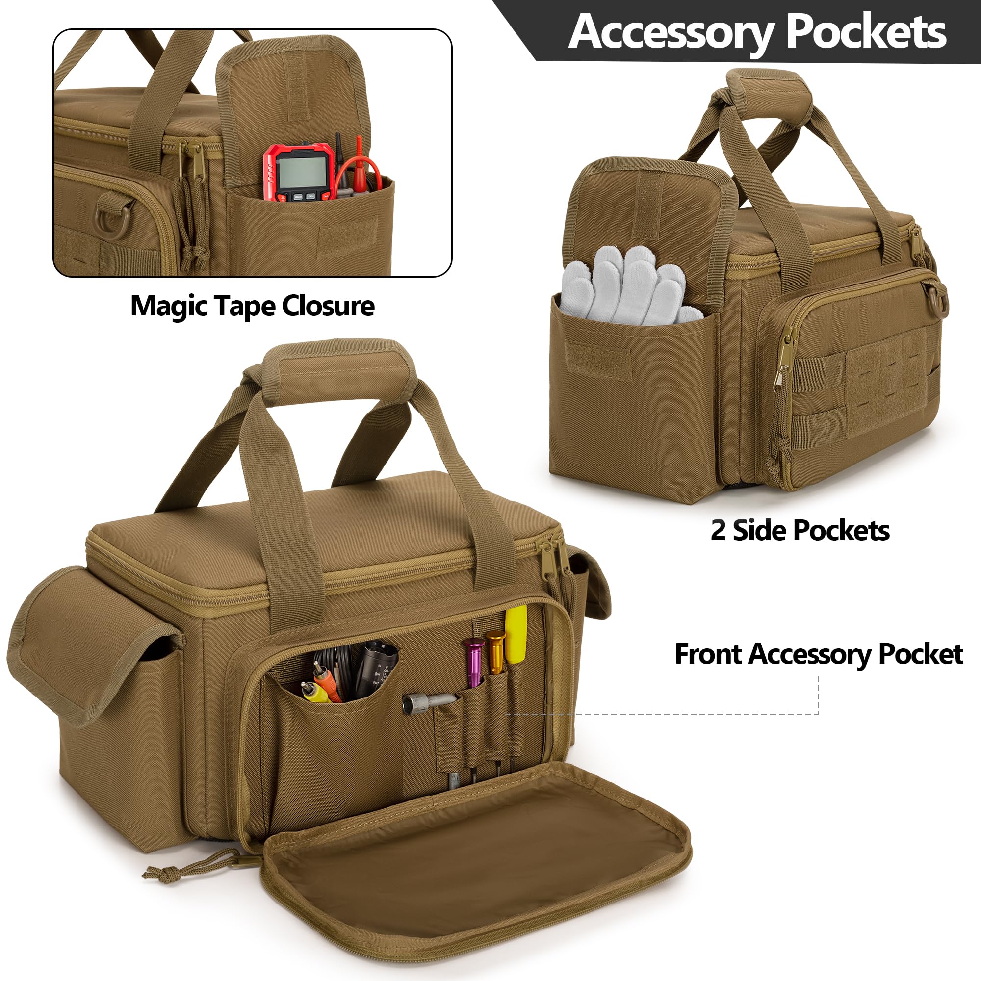 Rexmica side pockets hold tape and measures for quick access.