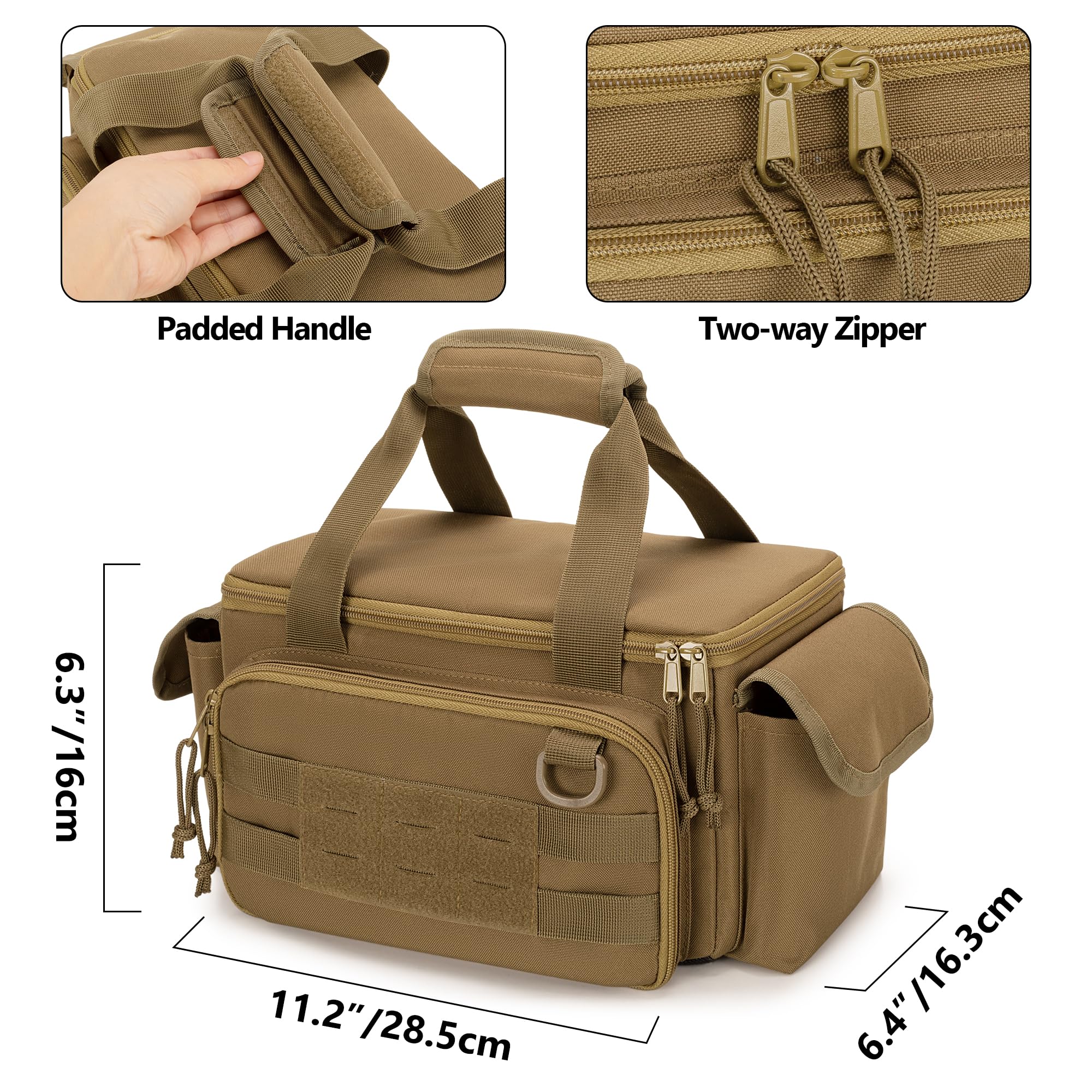 Rexmica top padded handle provides comfortable grip during use.