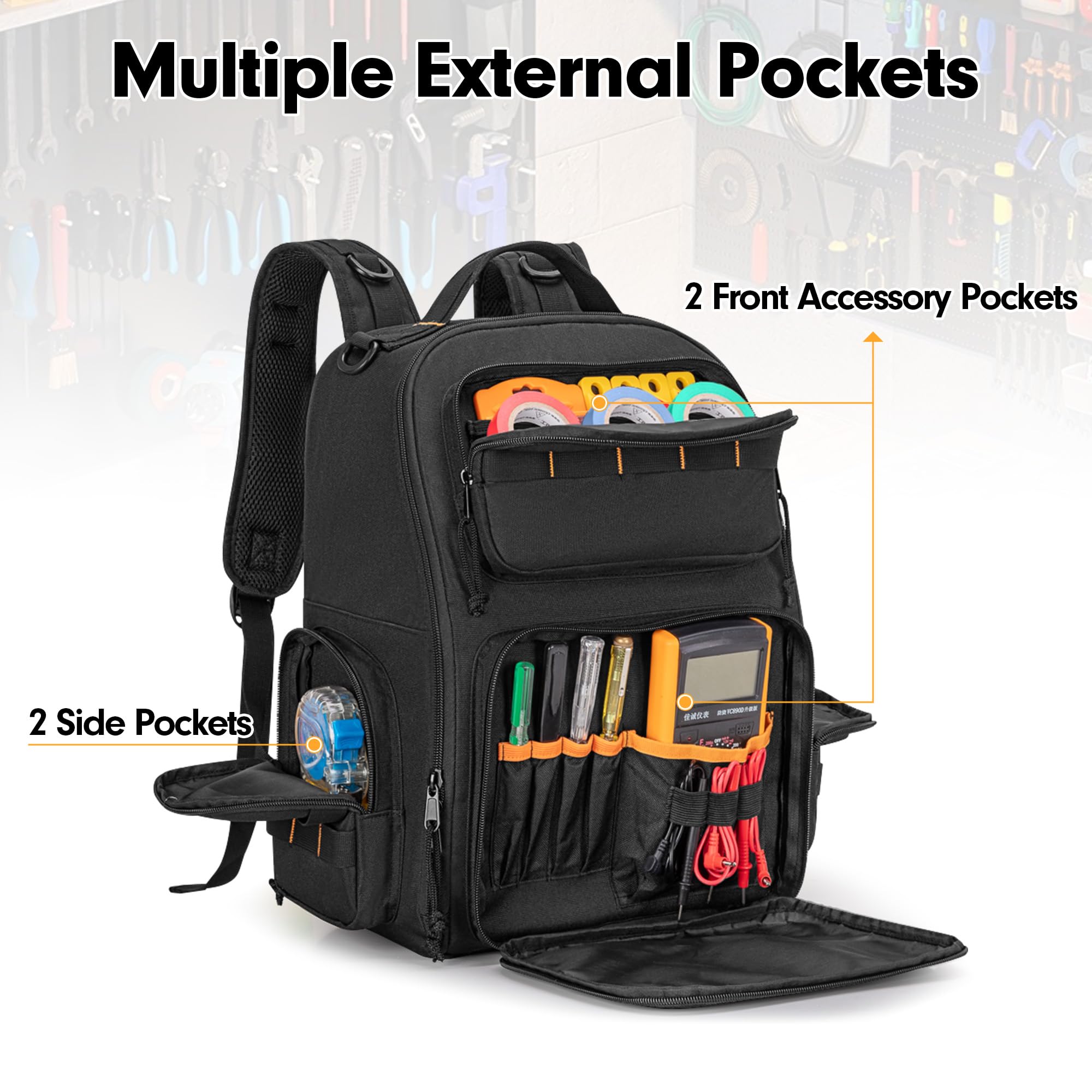 Rexmica padded straps provide ergonomic design for comfortable work carry