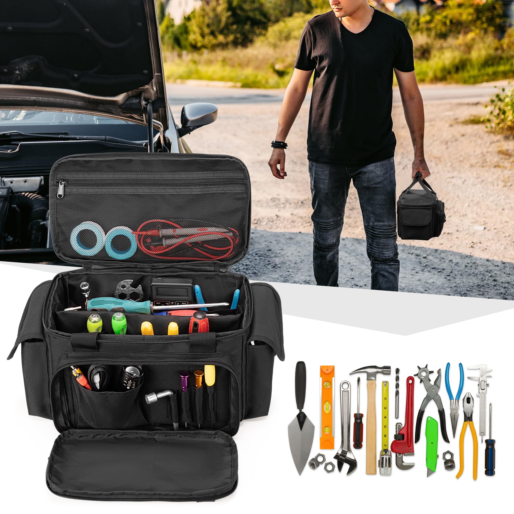 Rexmica multi-functional bag suitable for electricians, carpenters, and handymen
