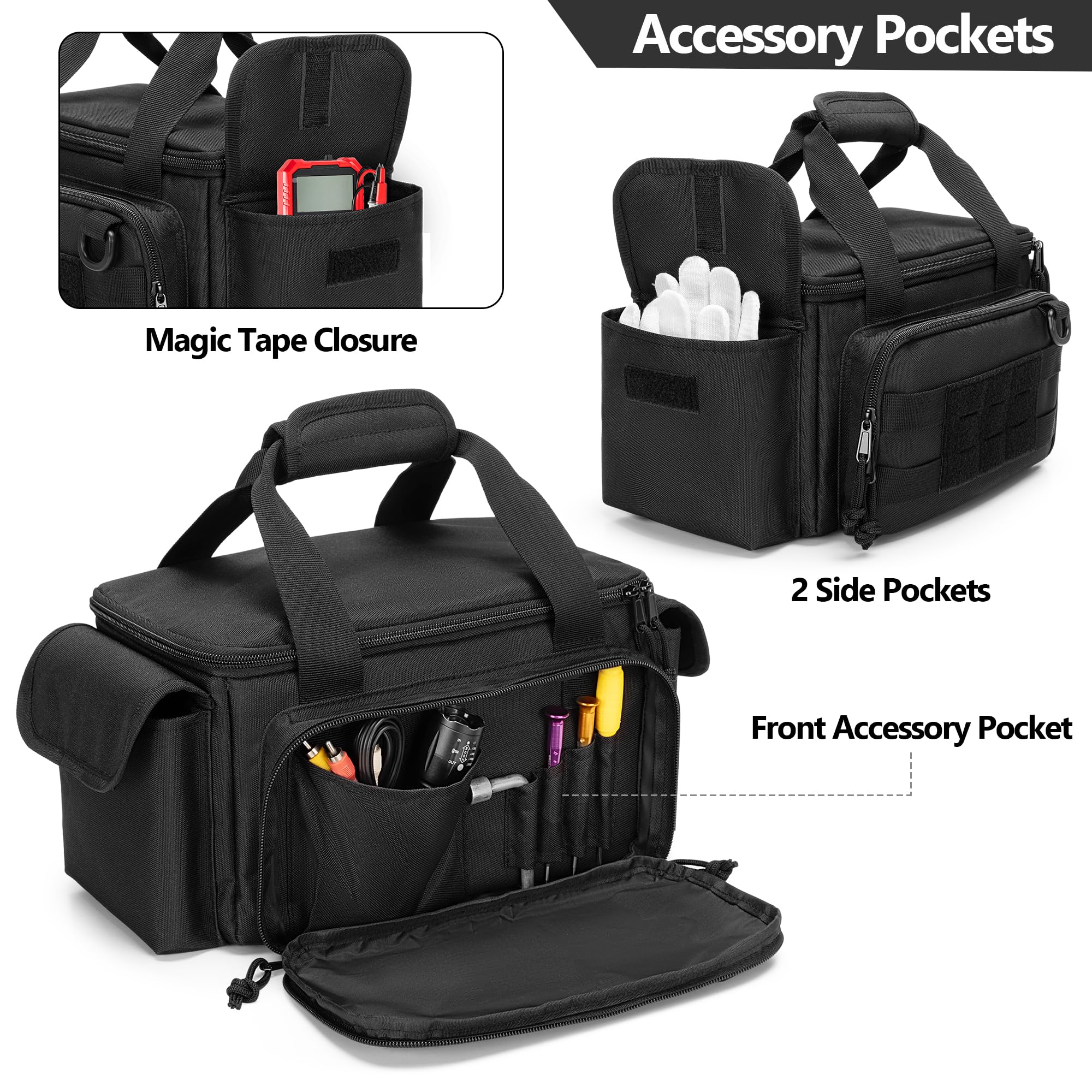Rexmica tool bag removable divider helps customize tool layout for efficiency