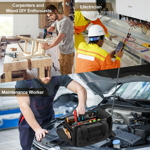 Rexmica tool bag top padded handle offers comfortable grip during long jobs