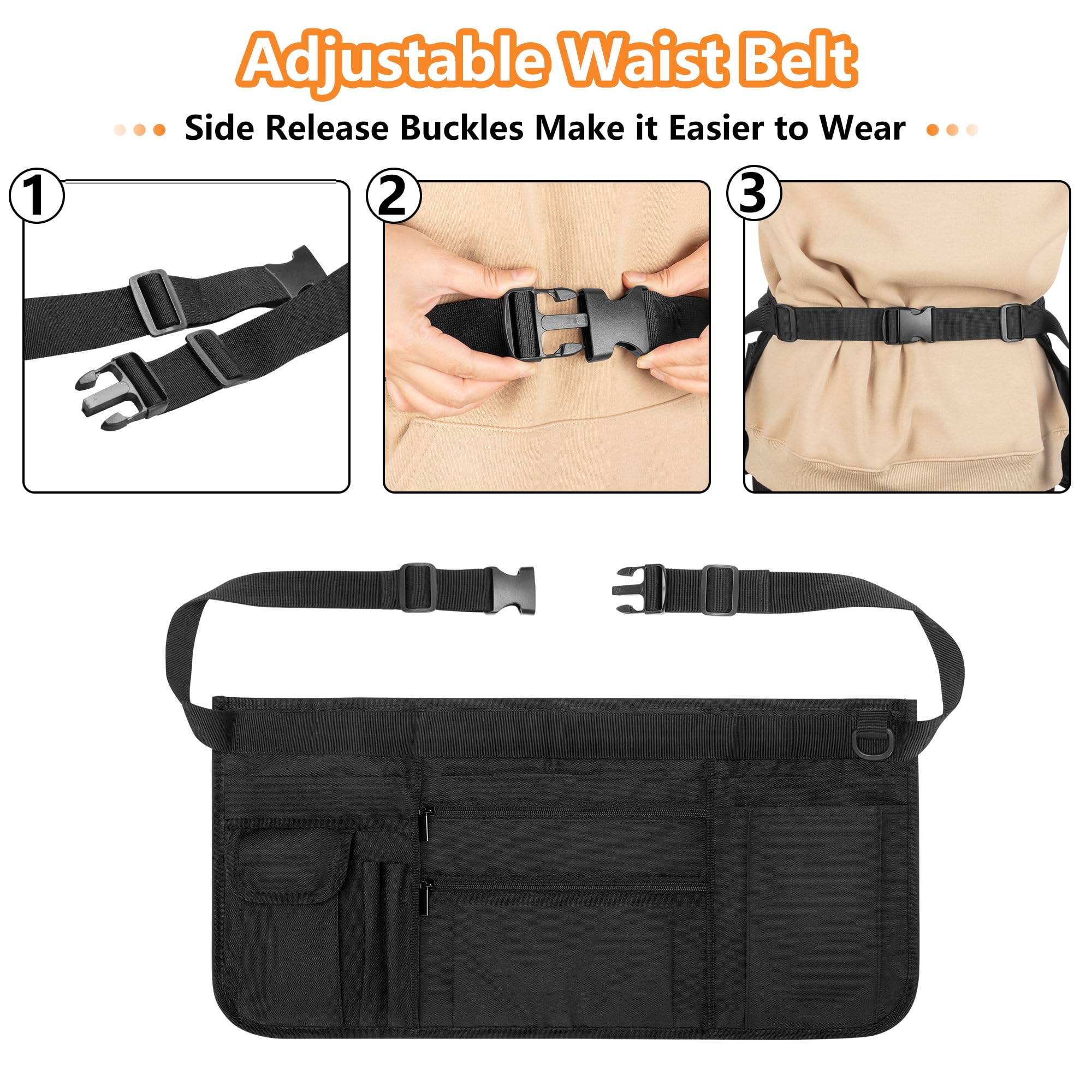 Rexmica adjustable belt extends to fit diverse waist sizes.