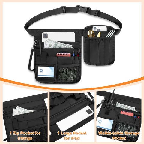 Rexmica Waitress Apron large pockets for iPad, notebook, tips.