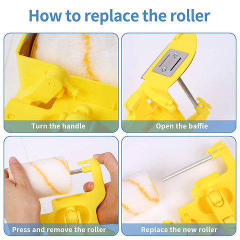Rexroth edger roller creates smooth paint texture on walls.