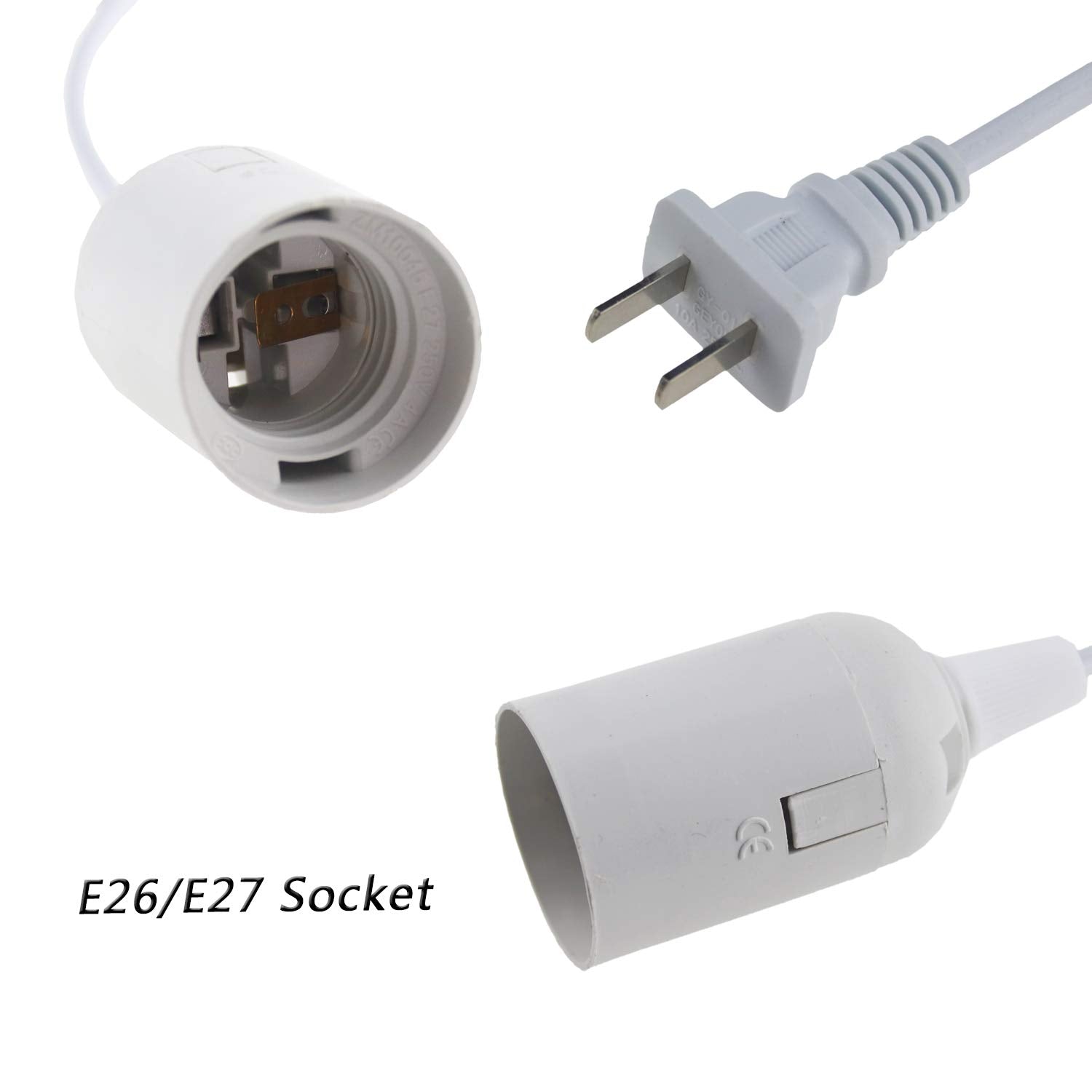 REXTIN on/off switch socket with US plug for easy light control.