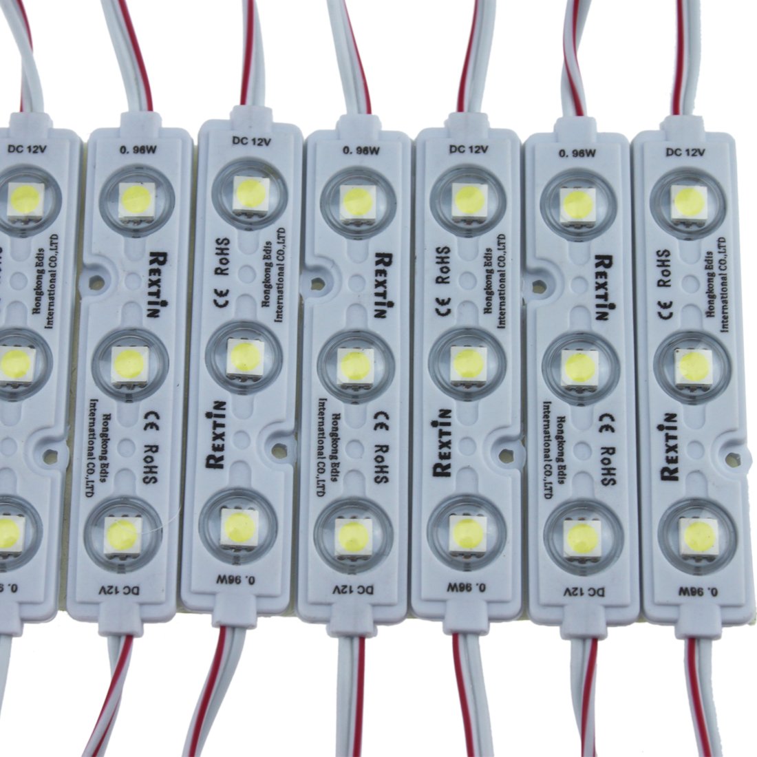 REXTiN Super Bright 3-LED module adhesive back for easy outdoor sign mounting.