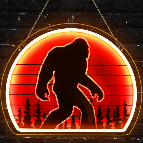 ReyeeInc Bigfoot neon sign front view adds warm ambient light for cozy spaces