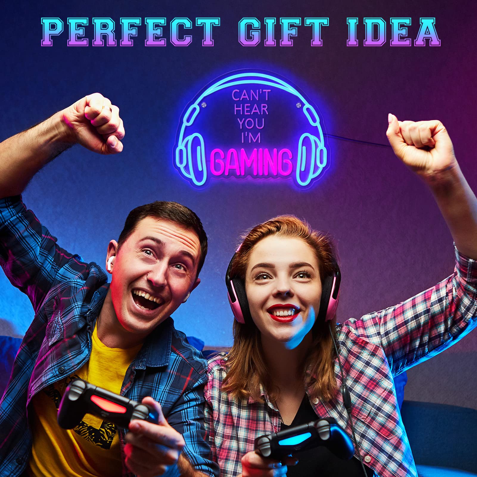 ReyeeInc gaming neon sign large gamer decor for any game zone