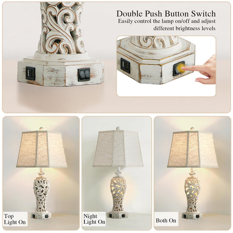 Reyokale lamp with dual USB ports for easy charging.