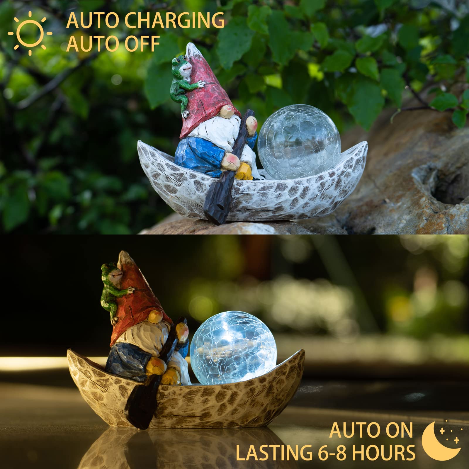 Rezpuao patio gnome sculpture creates a charming focal point on decks and entryways.