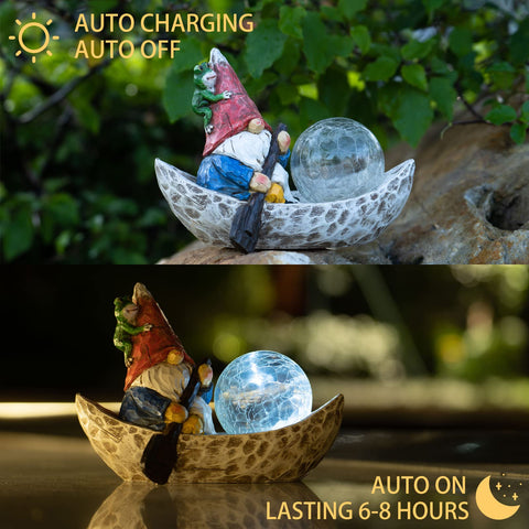 Rezpuao patio gnome sculpture creates a charming focal point on decks and entryways.